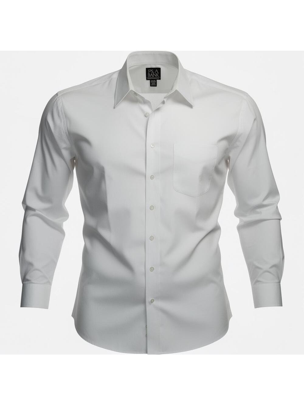 Jos A Bank Traveler Dress Shirt Mens 16.5 36 White Long Sleeve Button Front